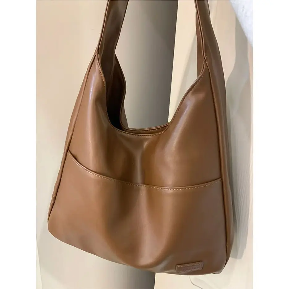 Bucket Bag 2024 Autumn Winter High-End Simple New Commuter College Student Class Shoulder Large Capacity Tote ANI