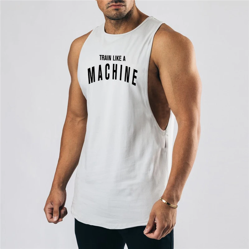 

Мужские повседневные хлопковые майки для бодибилдинга, летние свободные дышащие рубашки без рукавов для тренировки мышц, спортивные майки для тренажерного зала, фитнеса