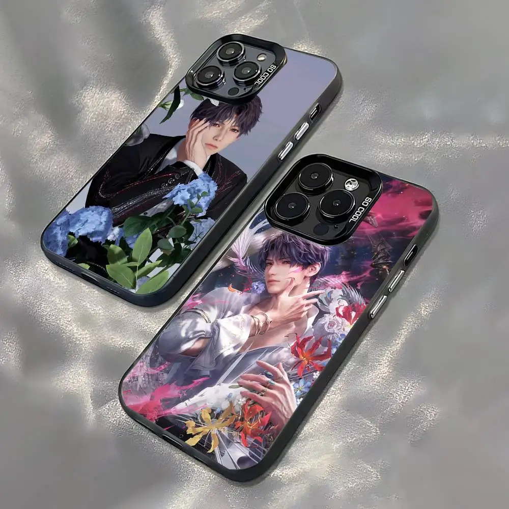 

Love and Deepspace Stickers Phone Case For iPhone 17,16,15,14,13,12,11Pro,XS,Max,Plus,Mini,SE Black Candy Matte Shockproof Cover