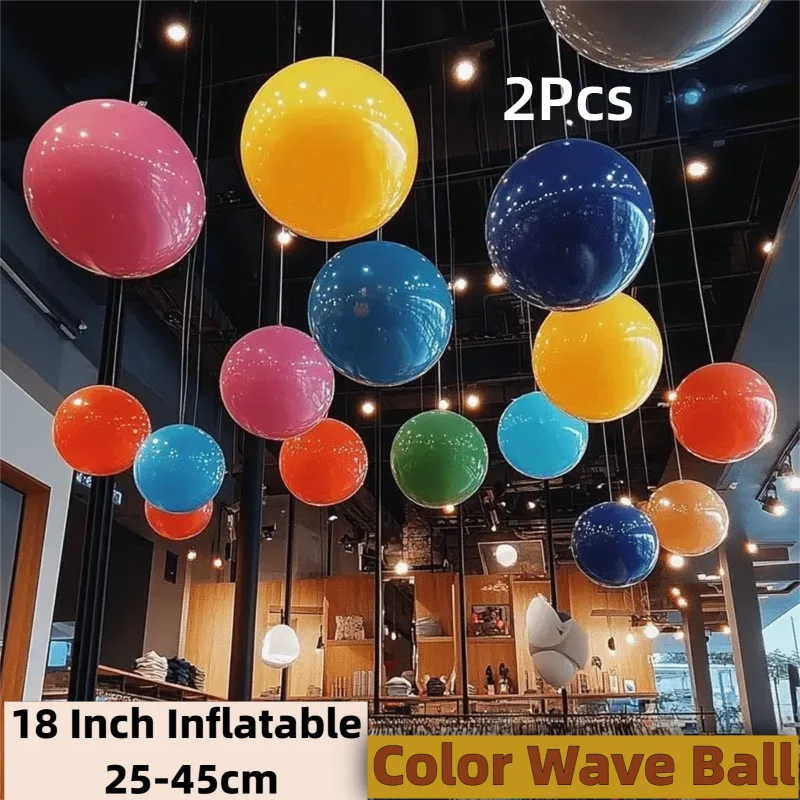 2Pcs 18 Inch Color Popo Ball Decoration Shopping Mall Store School Festival Scene Ceiling Hanging Atmosphere Decoration Balloon