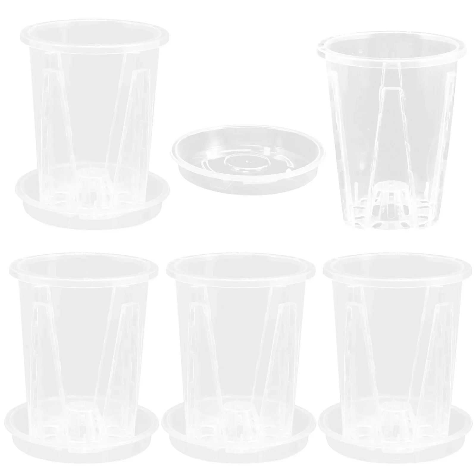 

5 Pcs Breathing Root Control Flower Pots Phalaenopsis chid With Drainage Holes Plastic Nursery Containers Gardening Plant holder