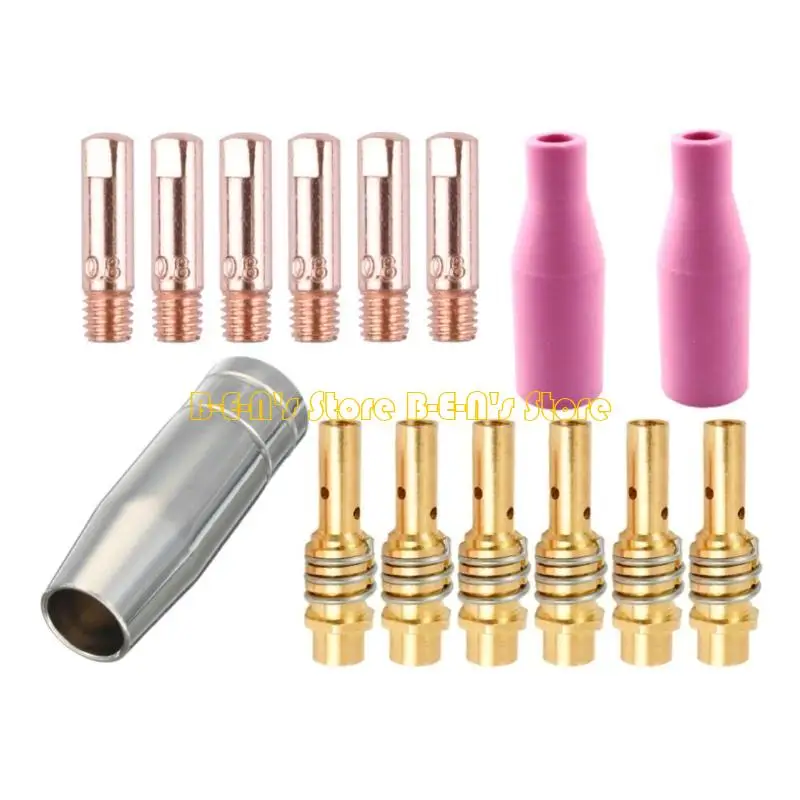 Y1AD Welder Ceramic Nozzles MB15 Welding Tips 1.0mm Gasless Consumables MIG Welding Torch Consumables Contact Tips