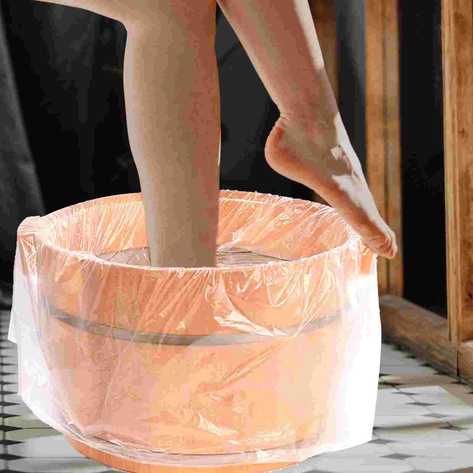 Water Container Disposable Basin Bag and Foot 100pcs (55-65 Thick) Portable Bathtub Liners Travel