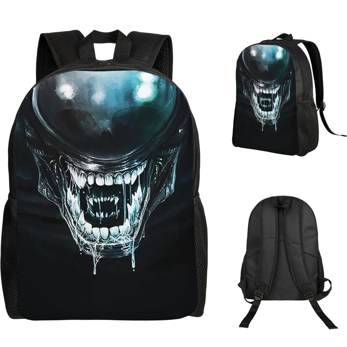 حقيبة ظهر مدرسية للطلاب من Xenomorph Alien حقيبة ظهر للمشي لمسافات طويلة والسفر للرجال والنساء حقيبة كتب عصرية حقائب كتف