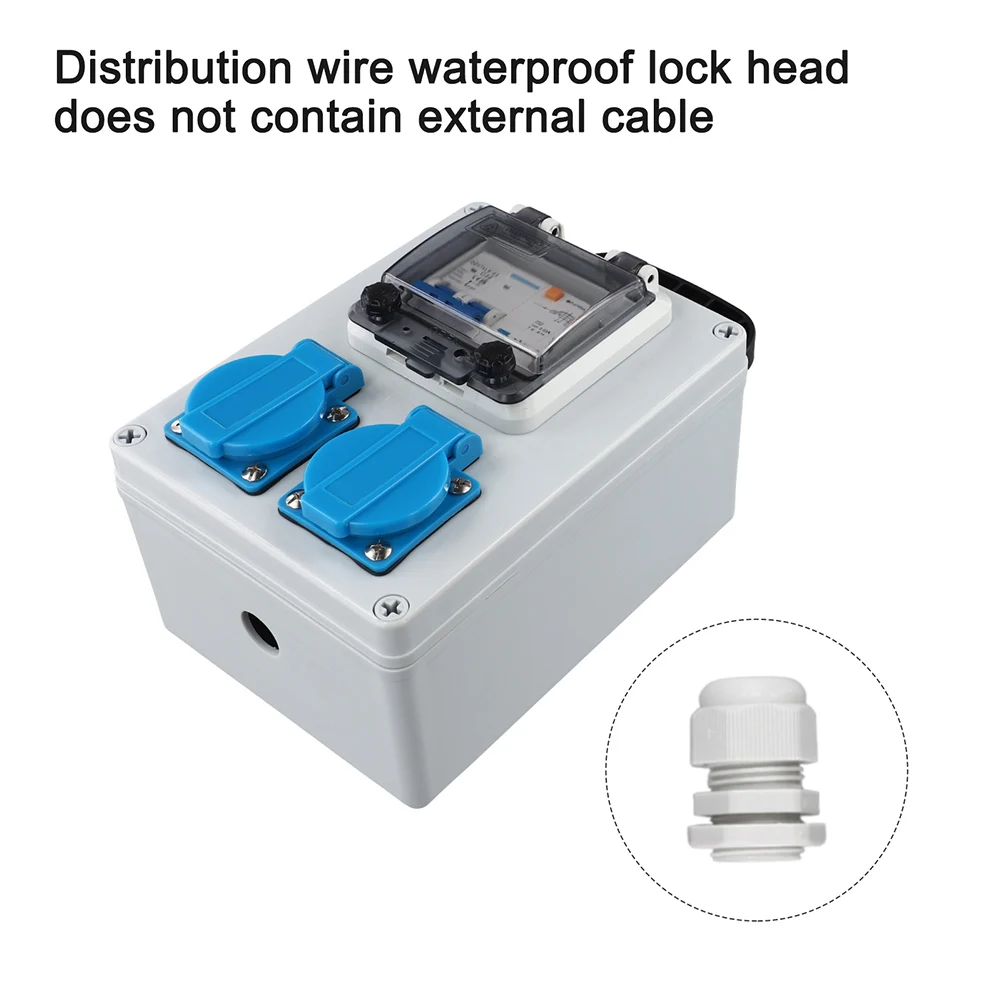 Wall Mounted Power Distributor Box With FI Switch 16A 250V IP67 Waterproof For Construction Site Industrial Electrical Panel