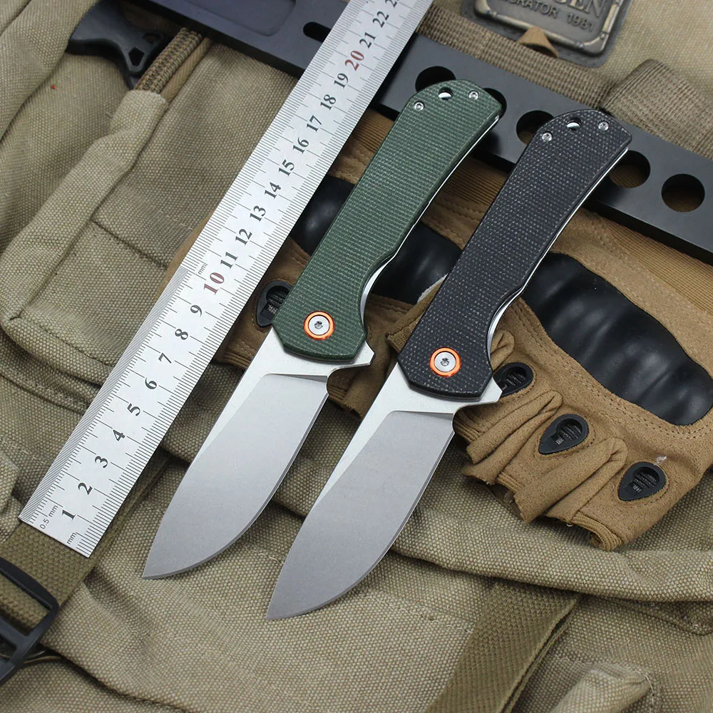 T0058 Opvouwbare Zakmes Outdoor Camping Jachtmessen Militaire Tactische Kleine Mes Linnen Handvat Utility EDC Tool Jackknife