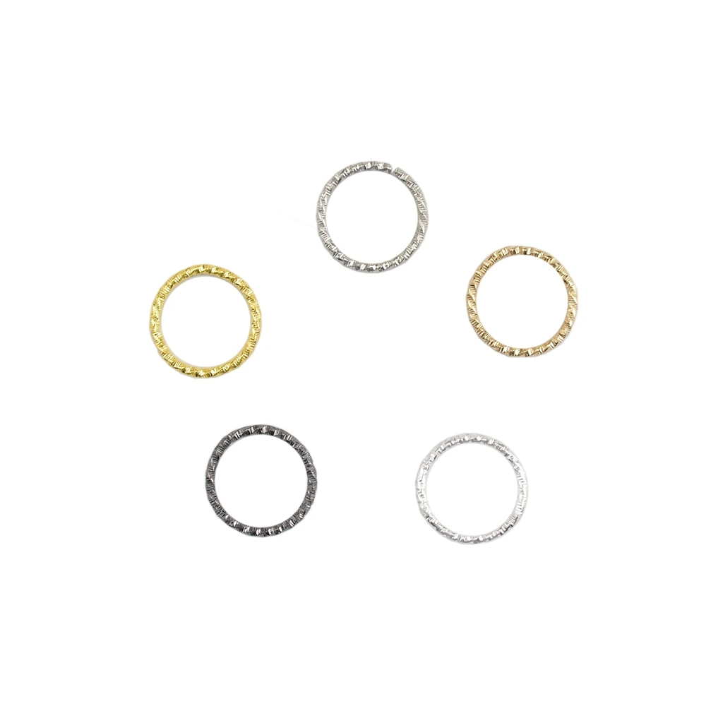 20-100pcs/lot【JS144】8-20mm Embossed jump ring single ring DIY handmade jewelry accessories