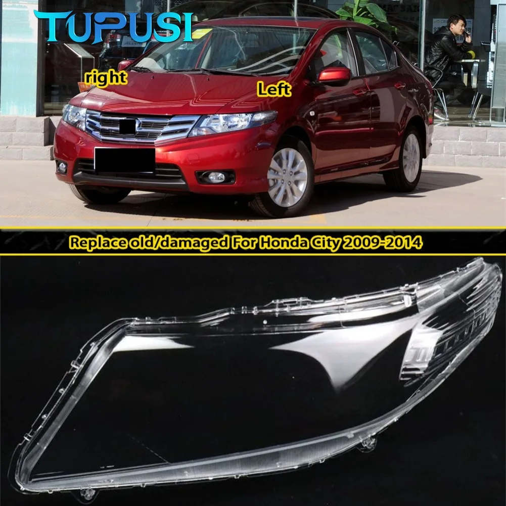 

For Honda City 2009 2010 2011 2012 2013 Headlight Cover Lens Headlamp Transparent Lampshade Shell Masks Plexiglass