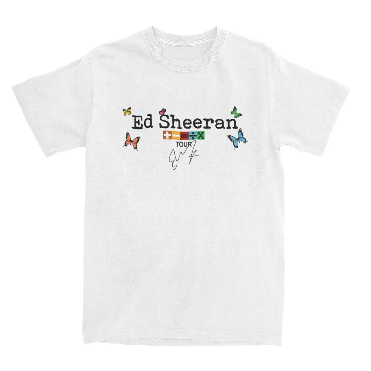 Lover Math Lyrics Ed Sheeran Fan Tour Men's T Shirts Funny Tees Short Sleeve Round Collar T-Shirt Pure Cotton Unique Tops