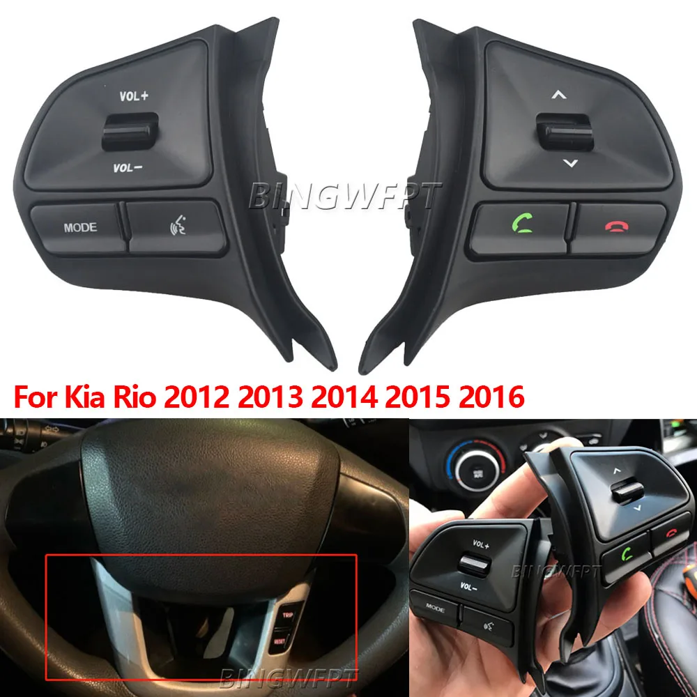 Steering Wheel Button Remote Control Switch For KIA RIO 5Doors 2012 2013 2014 2015 Bluetooth Audio Phone Volume Car Part