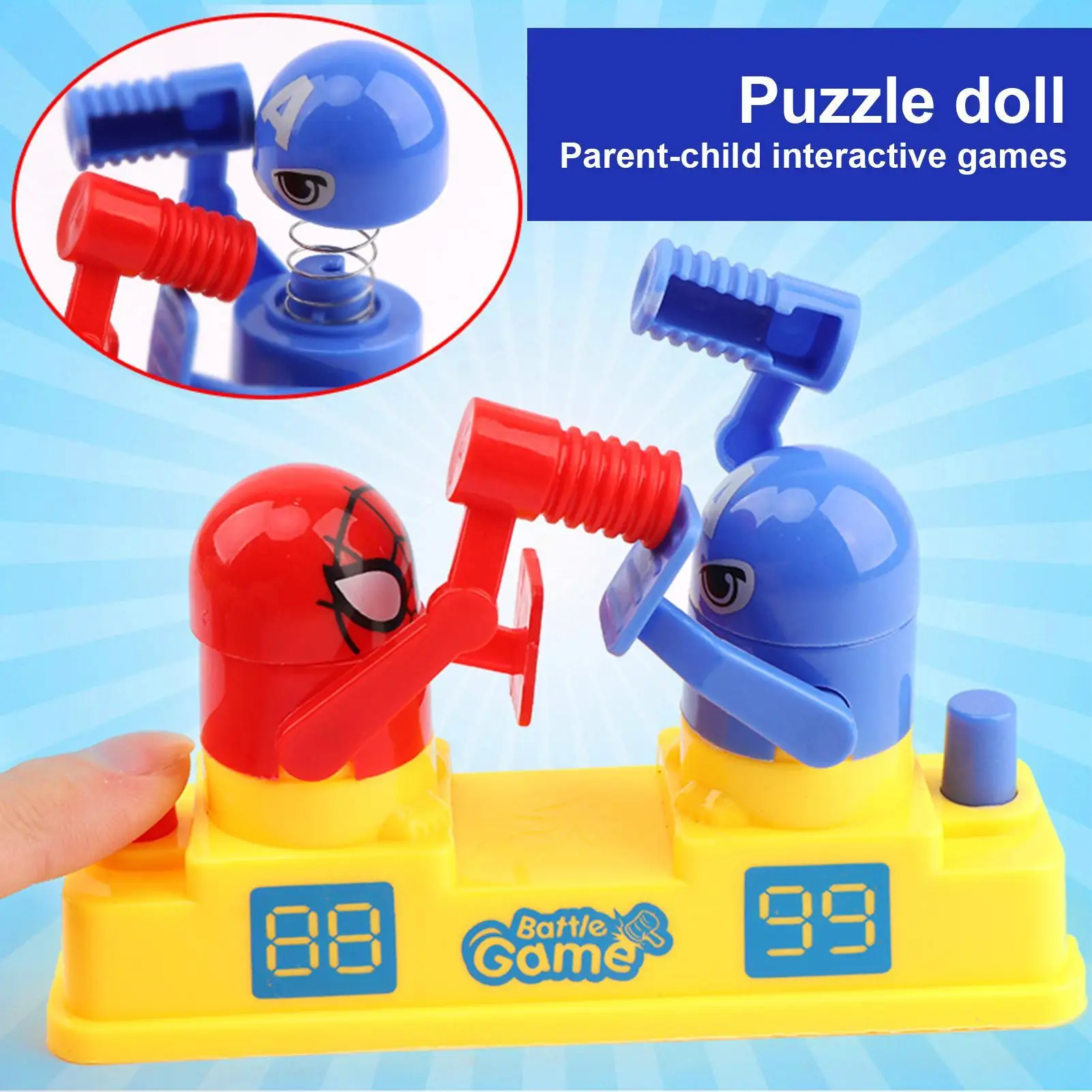Table Fighting Game Mini Robot Punching Boxer Fighting Toys Interactive and Portable Boxing Toys for Party Favor Holiday Gift