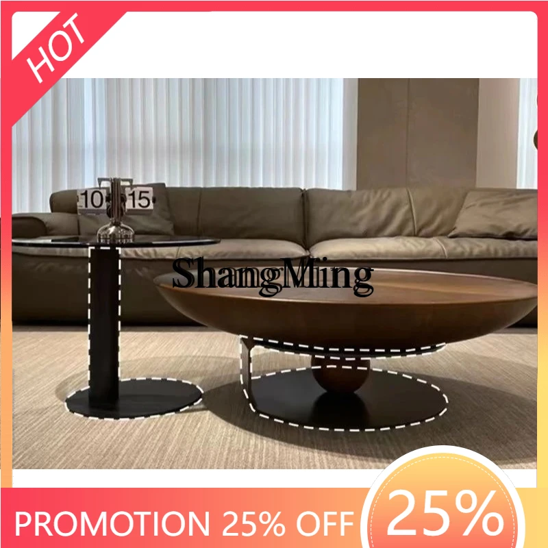 

SM new round coffee table small apartment modern simple living room home light luxury high-end coffee table