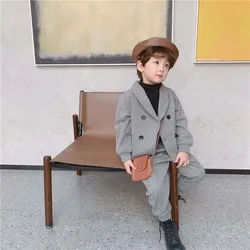 Kid Boys Spring and Fall Suit Boys Baby Clothes Set 2024 New Children's Clothing Casual Tops + pants 2 Piece Set Formal wear