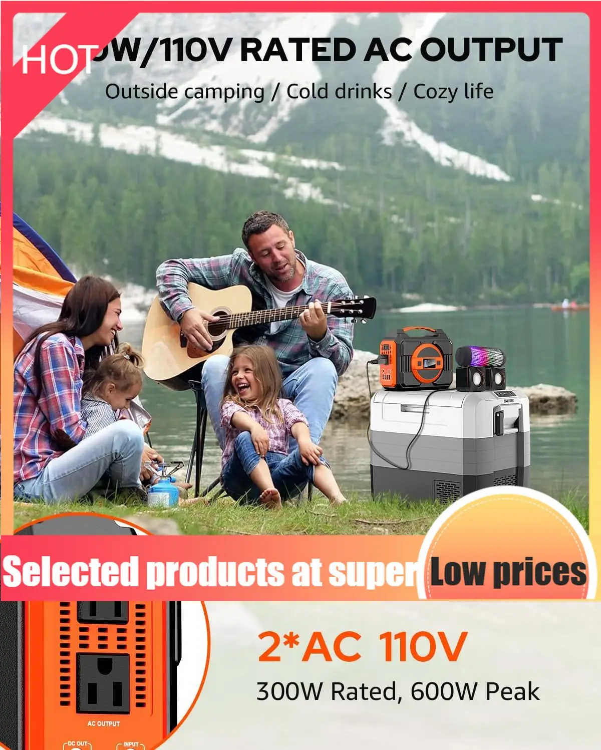 

Портативная электростанция ограниченной серии 300 Вт, уличный солнечный генератор, резервный аккумулятор 220 Вт·ч/60000 мА·ч, портативное зарядное устройство для ноутбуков