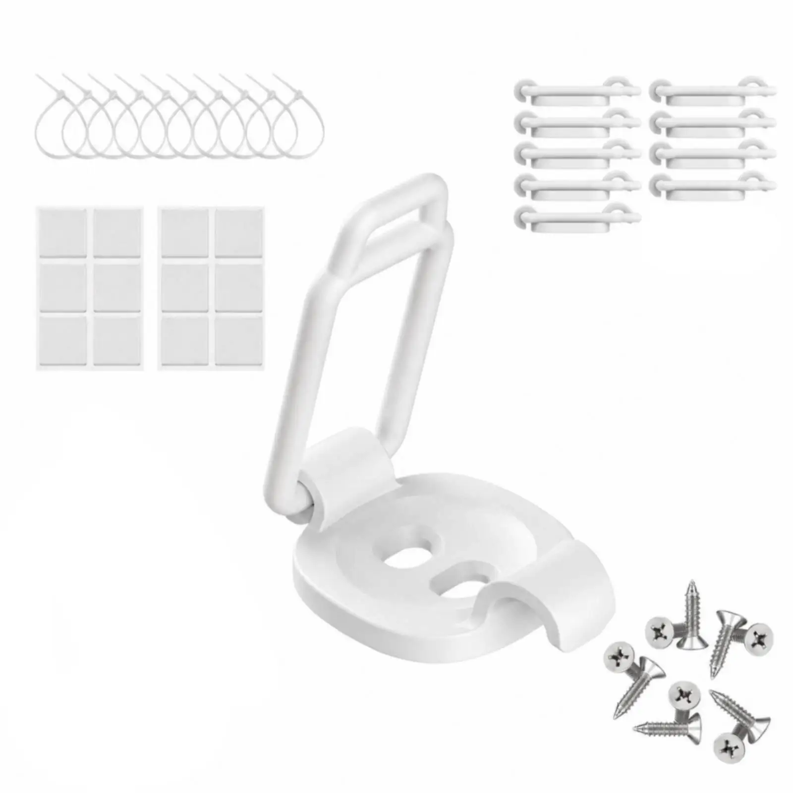10 Pieces Desktop Cable Management Clip Screw-Mount Cable Clip with Elastic Loop Compact Self Cord Organizer for Home Office,