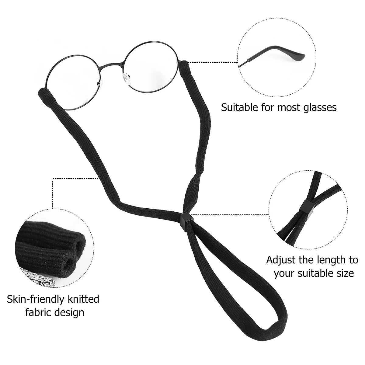 4 قطع من حبل النظارات الاحترافي، حامل نظارات أنيق للأنشطة الخارجية، نظارات شمسية للقراءة باللون الأحمر والأزرق والأسود والأبيض