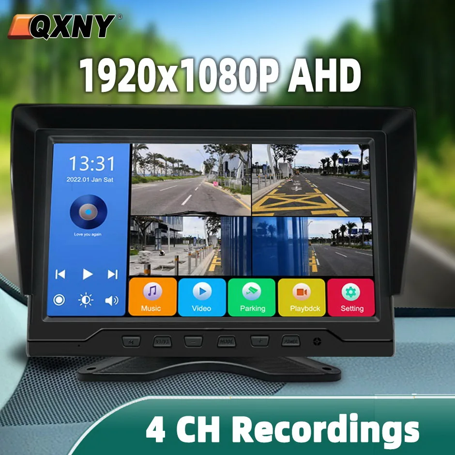 10.1 inch 4CH IPS Screen Car MP5 DVR Recorder Monitor Black Box With AHD 1080P Parking Camera For Truck/Trailer/Bus/Pickup***
