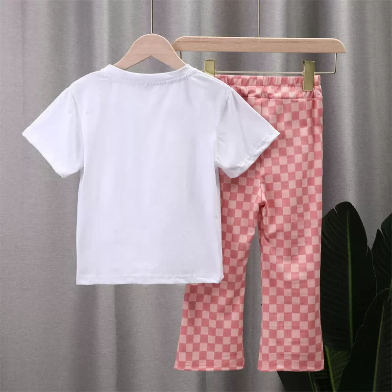 Girls Clothing Sets Summer New Kids Fashion Short Sleeve Suits Print T-Shirts+Pants 2Pcs Children Sweet Outfits 2-10 Years