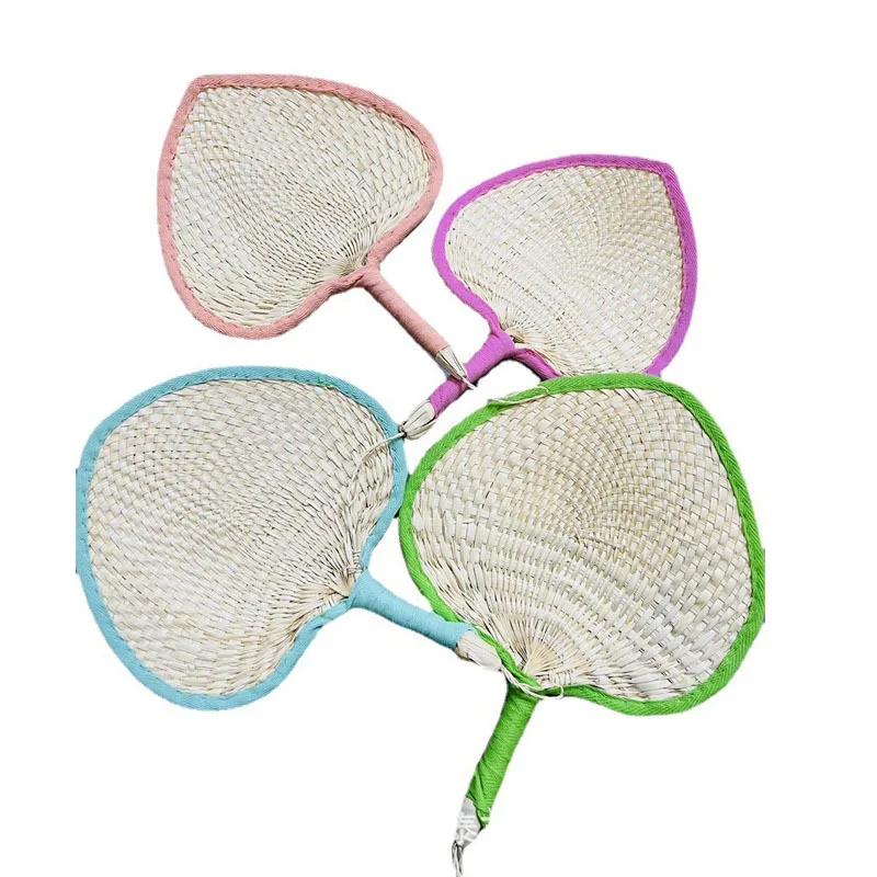 1pcs Crafts Fans Handmade Peach-Shaped Bamboo Woven Fan Summer Cooling Colored Hand Fans For Home Wedding Decorationr