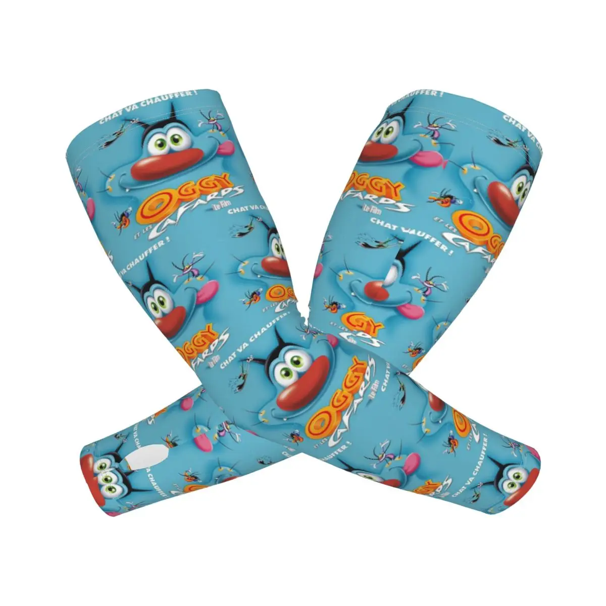 الرسوم المتحركة أنيمي فيلم أوجي والصراصير في الهواء الطلق أكمام أذرع تبريد الشمس الأشعة فوق البنفسجية غطاء للحماية الصيف الحرير الجليد الدراجات أكمام الوشم