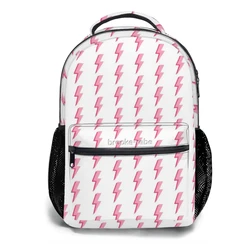 New Fashionable layered aesthetic lighting bolt Pattern School Bag Print Backpack 17inch