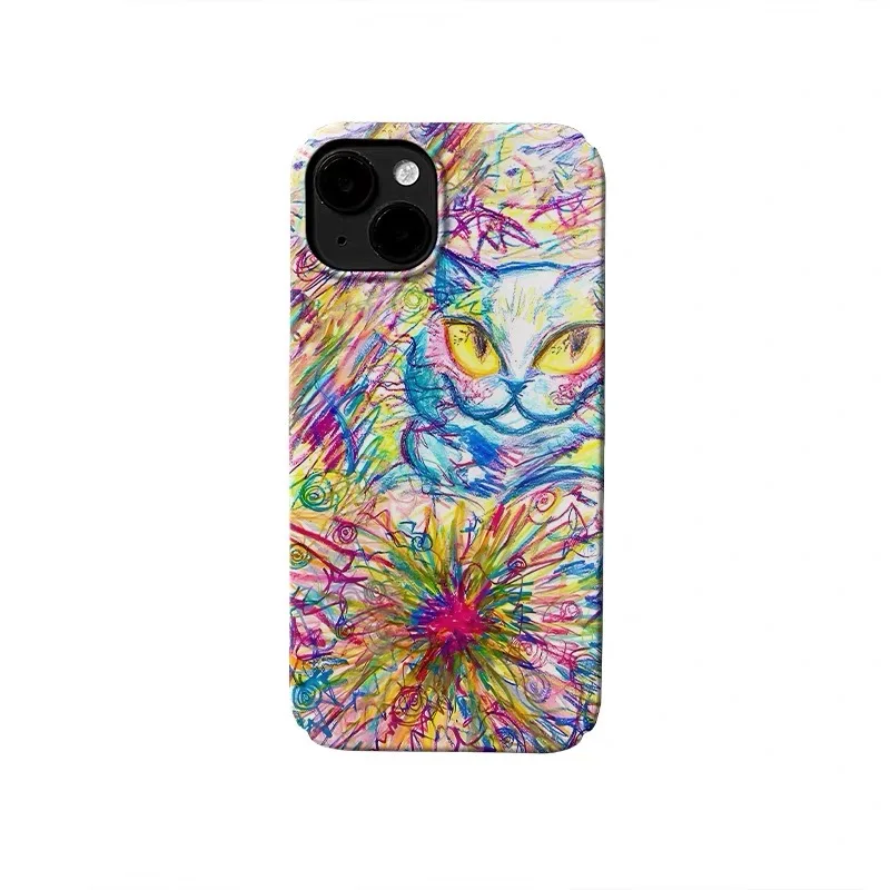 

INS Orange Crayon Graffiti Phone Case for IPHONE 17 Air 16E 15 PROMAX 14 Plus 13 12 MINI 11 PRO 16Plus XR SE Acrylic Phone Cover