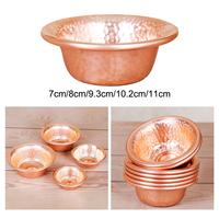 Small Copper Bowl Tabletop Decor Altar Supplies Pet Food Bowls Ornament for Meditation Rituals Sacrifices Home Kitchen Temple