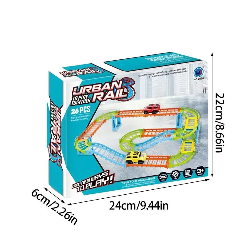 Rail Car Educational Toys Durable Racing Car Toys With 2 Mini Cars Gift For Kids High Quality Educational Toys Vehicle Playset