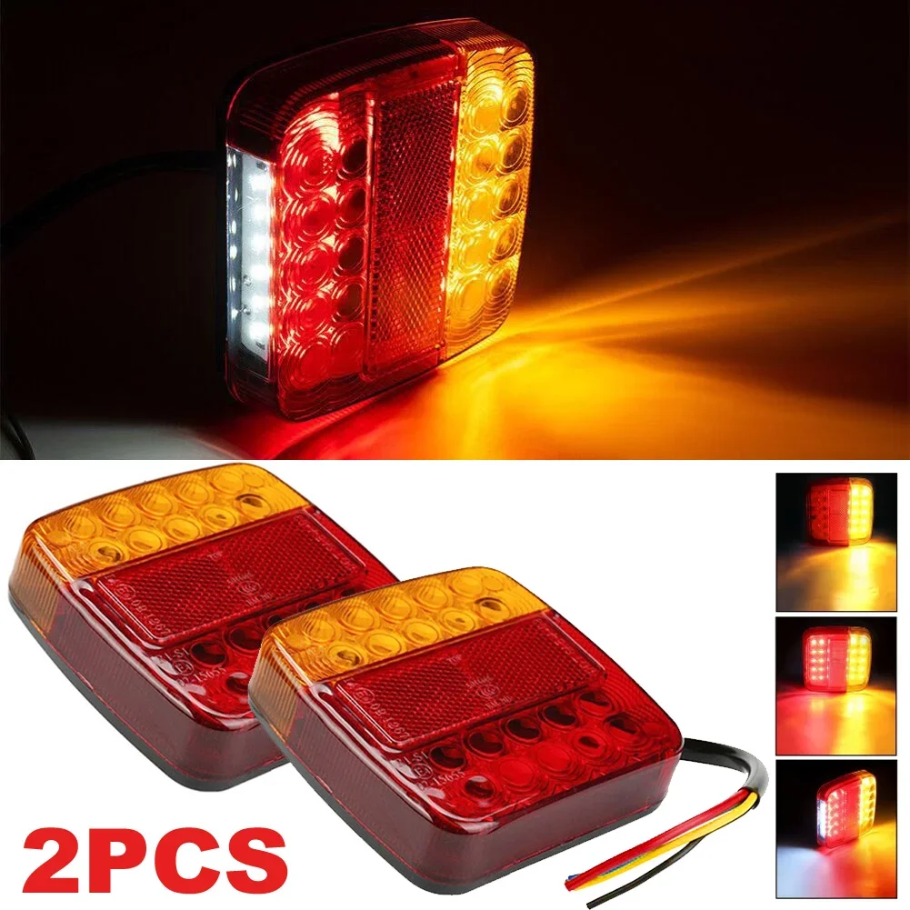 1/2pcs Rear Tail Lights Brake Stop Car Truck LED Rear 12V Lights Rear Lamp Waterproof Tailight Warning Parts for Trailer Caravan