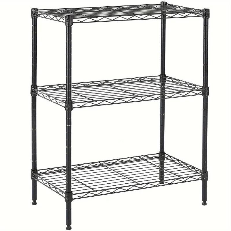 Custom.3-Tier Storage Shelving Unit, Adjustable Metal Wire Racks Heavy Duty Standing Shelf Organizer Kitchen, Closet, Pantry