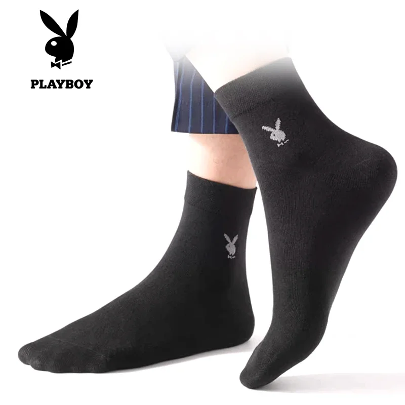 

New PLAYBOY Socks Men's Pure Cotton Mid tube Socks 7A Antibacterial, Odor proof, Sweat absorbing Business Long Socks