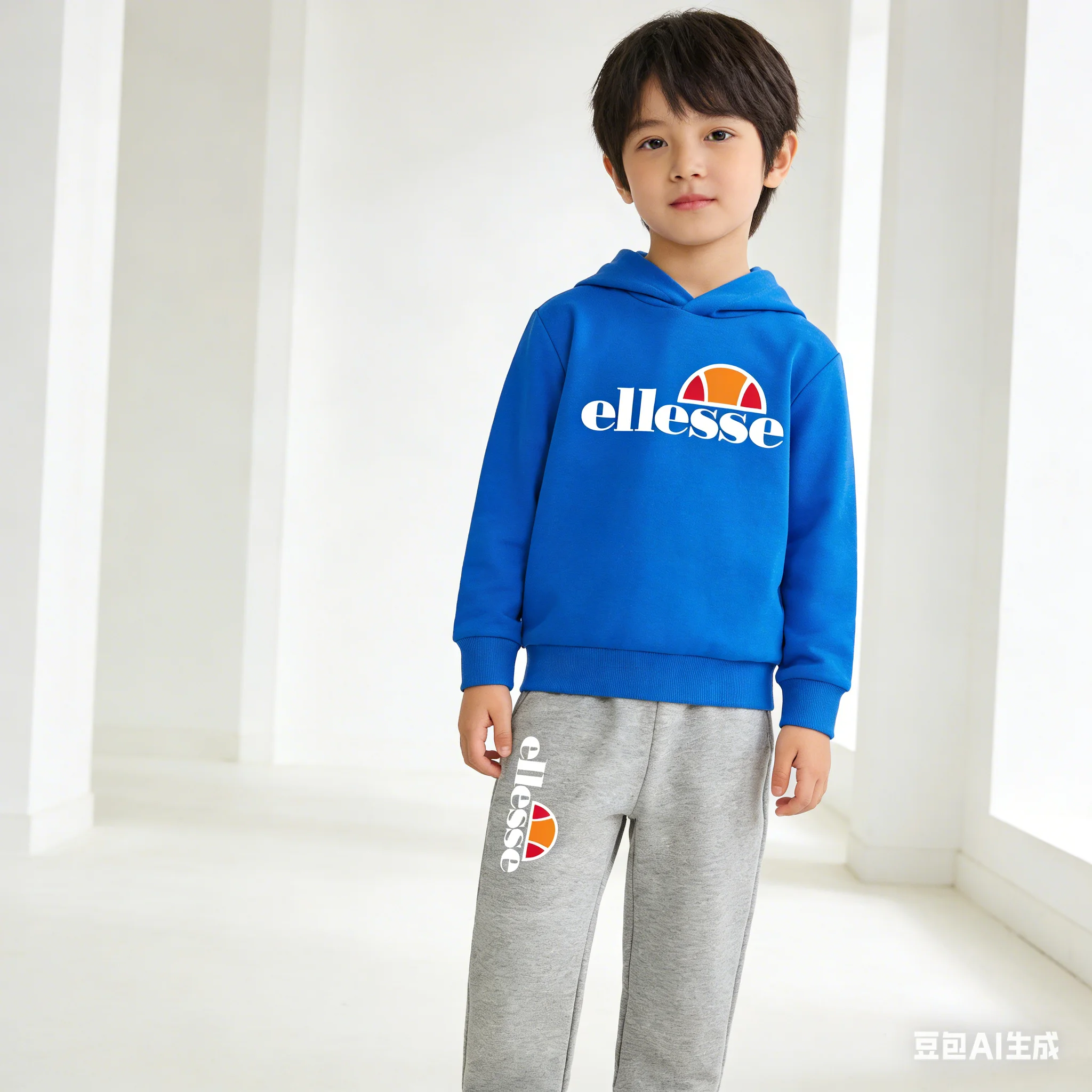 

ell Brand Kids Hoodie & Pants Set Tracksuit Cartoon Print Sports Outfit Unisex 3-14Y