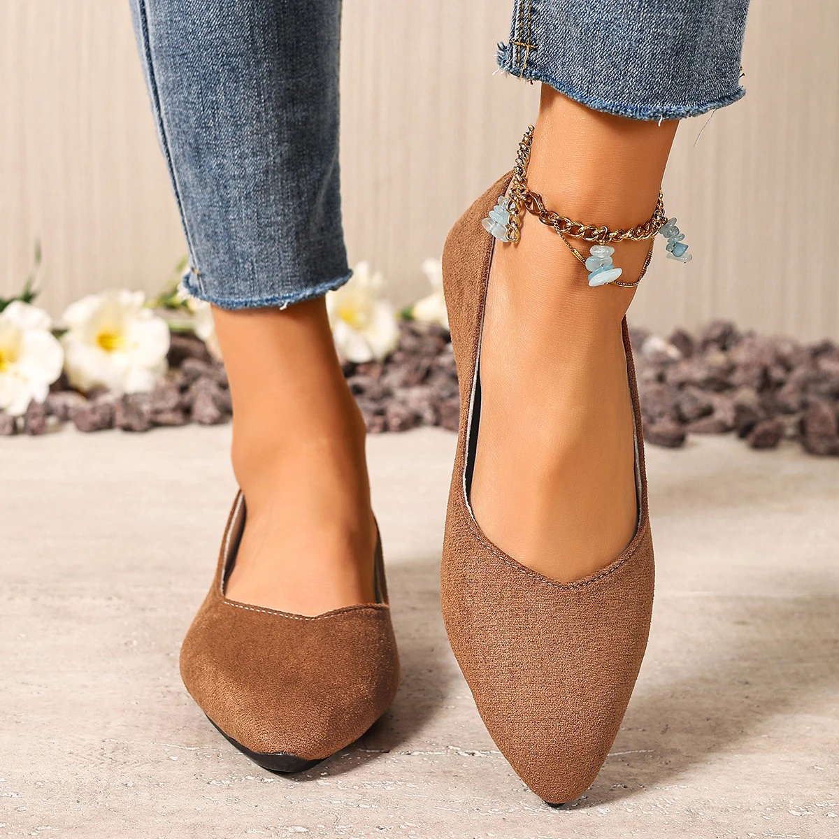 Neuer Stil, spitzer Zehenbereich, flacher Mund, atmungsaktiv, Schleifendekoration, modische und elegante, lässige, flache Schuhe für Damen, Zapatos Mujer – Detail 6