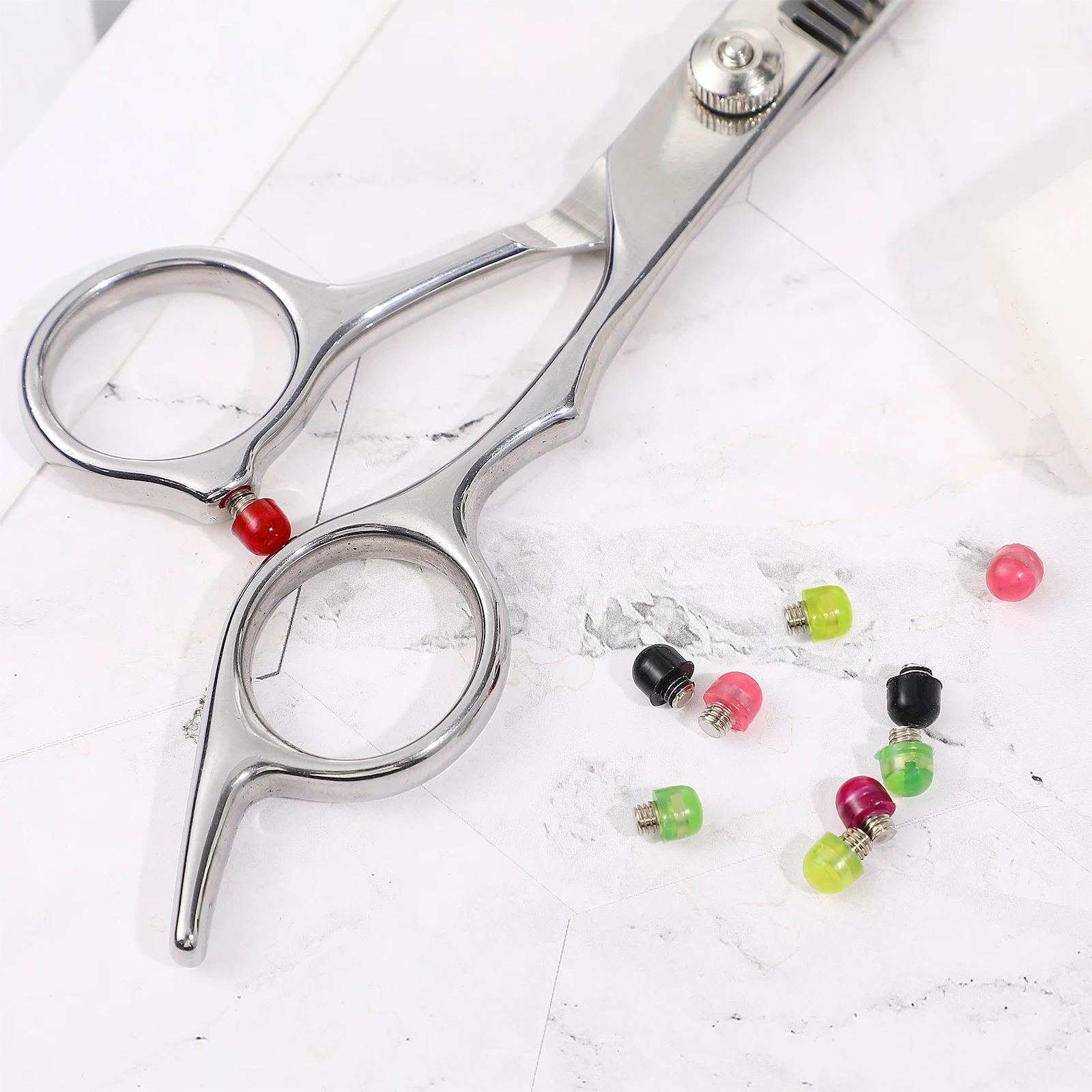 

10 pcs Scissor Hairdressing Tools Styling Plastic Barber Shop Quiet Environment Replacement Bumpers Random Color Hair