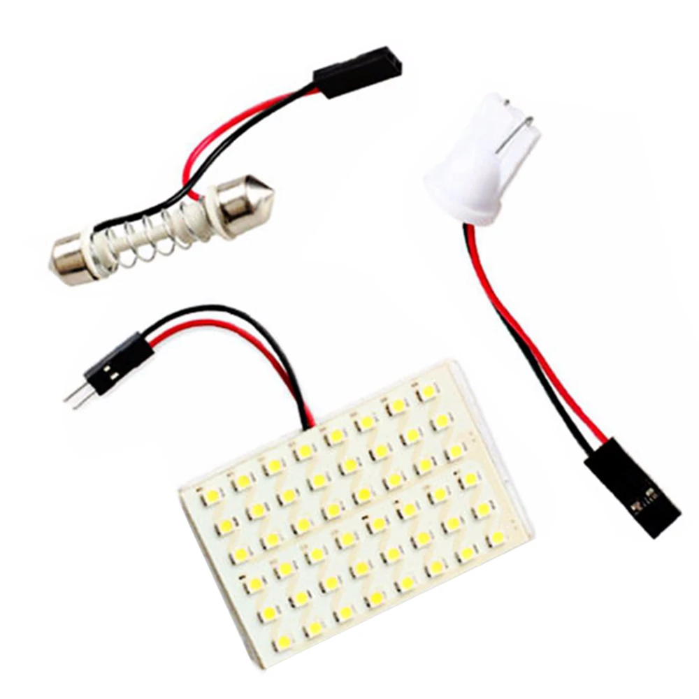 

48 Smd Cob Led T10 4W 12V White Light Car Interior Panel Lights Dome Lamp