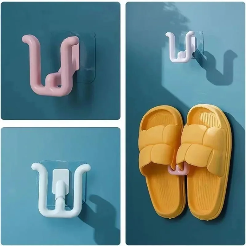 

3Pcs No Punching Bedroom Neat Storage Shoe Drying Slippers Rack Bathroom Rack Slipper Hook Toilet Drainage Rack Wall Mounted