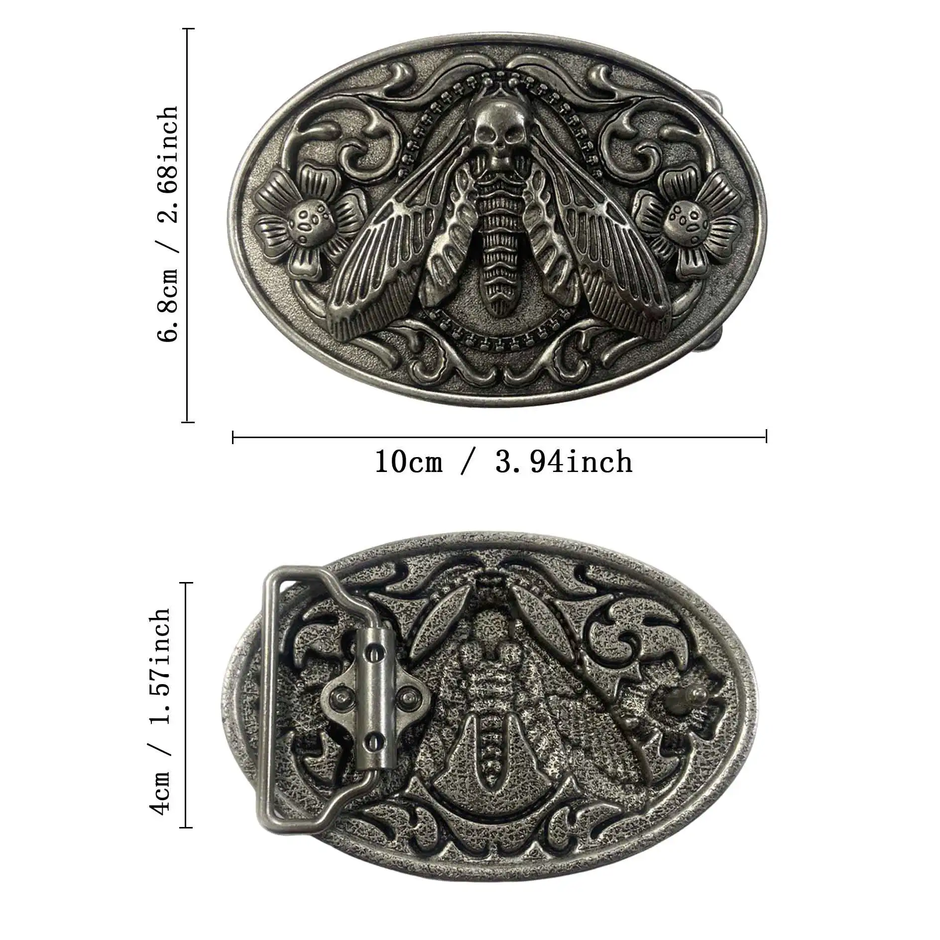 A Retro Oval Men's Belt Buckle with Bee Pattern