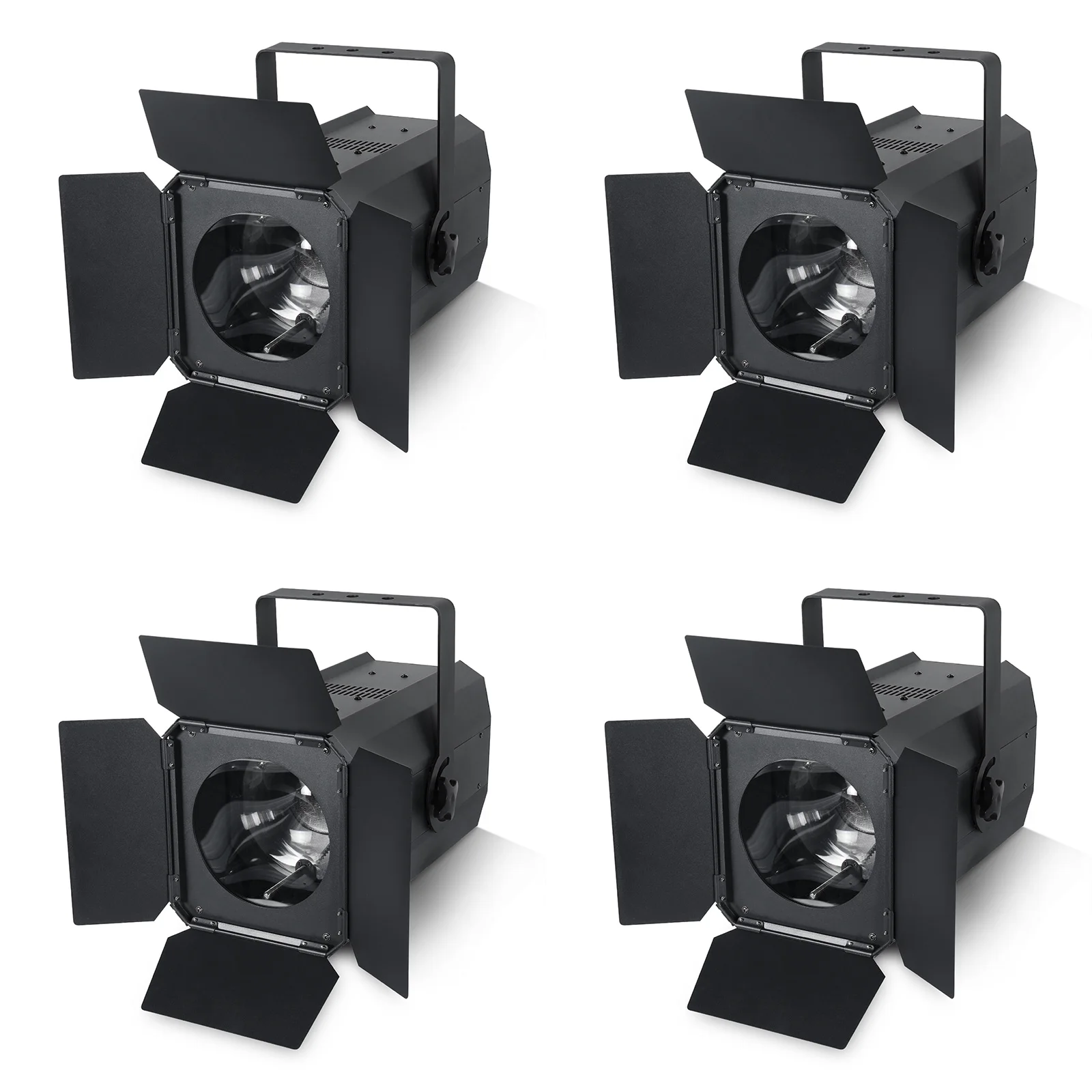 U'King 4PCS 200W COB LED Par Light DMX512 LED con messa a fuoco Luce frontale con porte della stalla Zoom lineare Luce da palco per DJ Concerto Festa