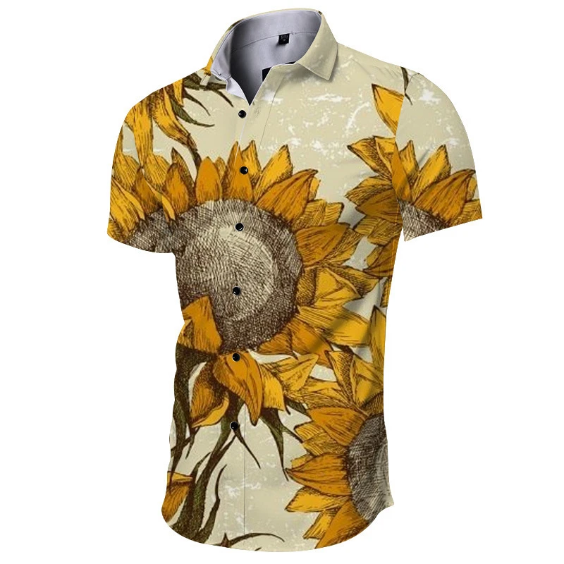 Chemises Hawaïennes Décontractées à Imprimé Floral 3D pour Homme, Vêtements de Plage, ix, Vacances, Harajuku, 4XL