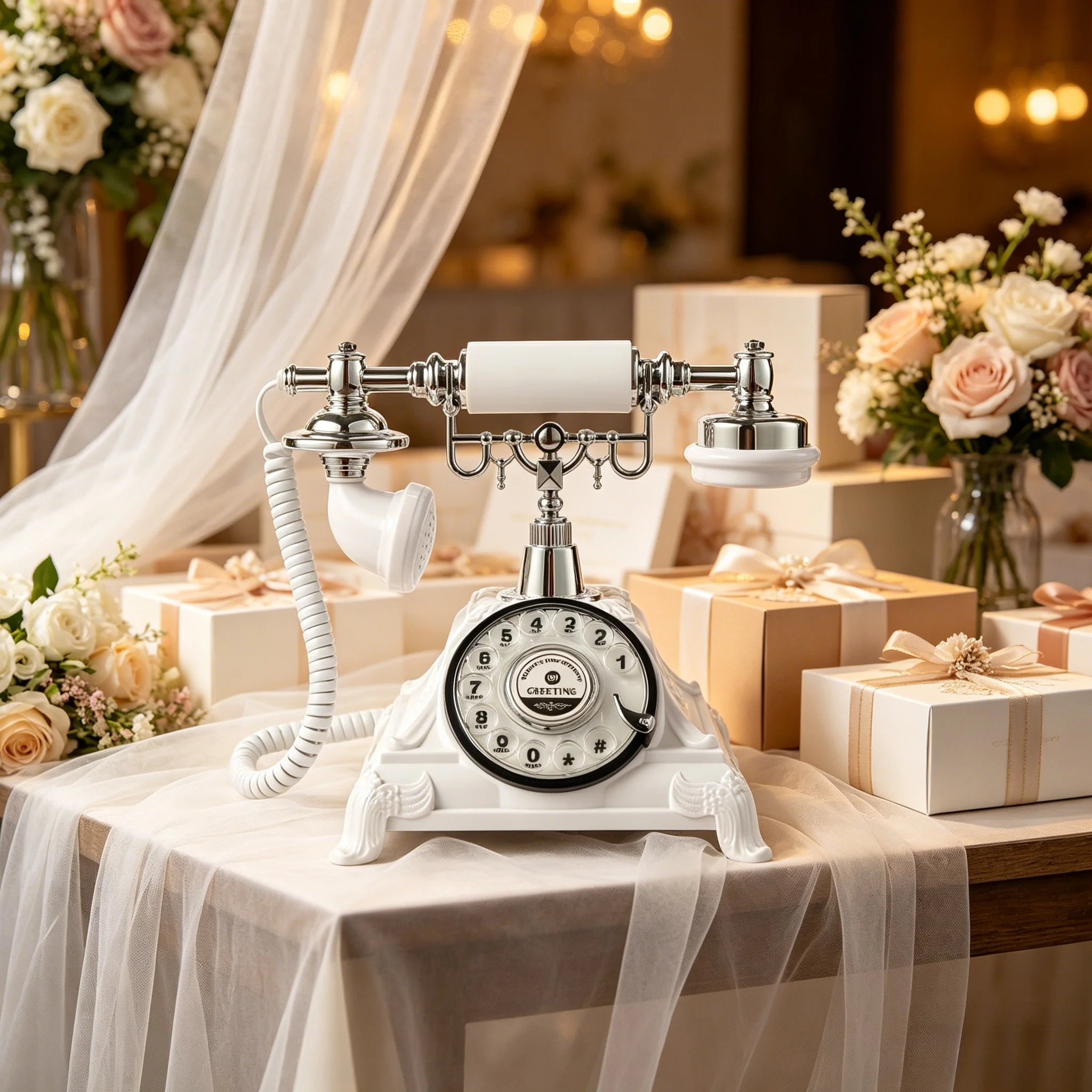 Vintage Audio message book wedding phone voice blessing message book voice check-in message phone birthday party celebration