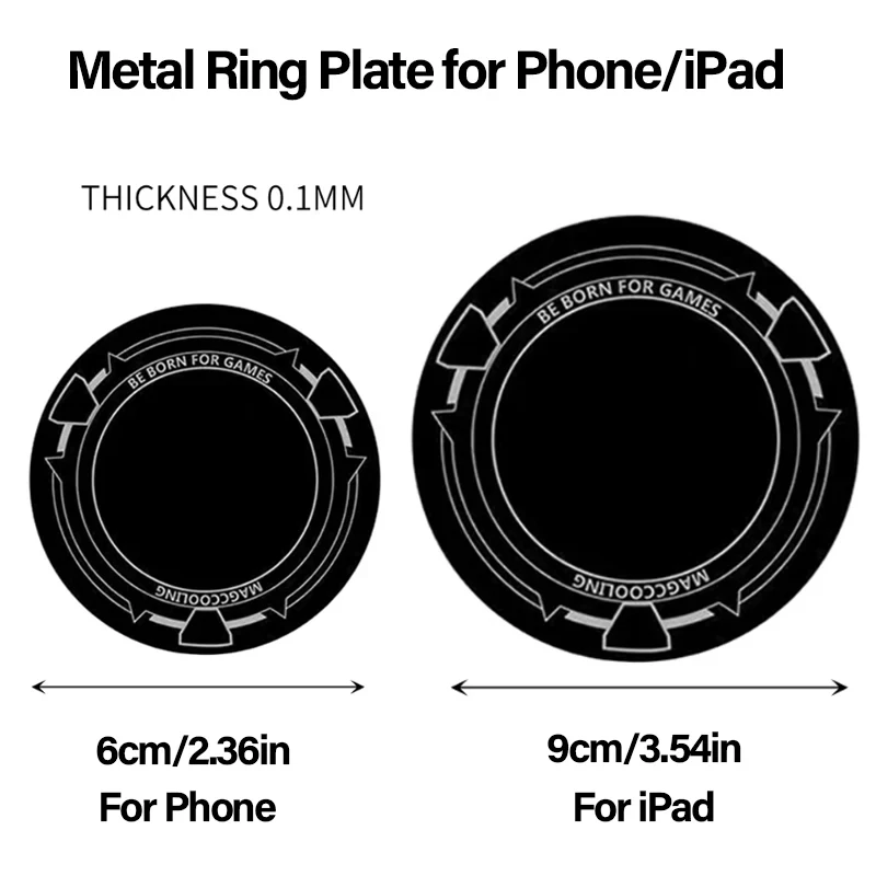 

2025 New 6/9cm Metal Plate Ring For Magsafe Magnetic Car IPad Holder Radiator Iron Sheet Sticker For IPad / Tablet PC