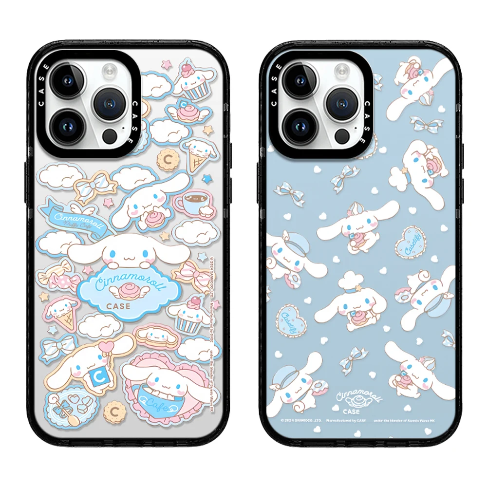 Sanrio Cinnamoroll Cute Anime Big Eared Acrylic Phone Case with MagSafe for iPhone 16 12 13 14 15 11 Pro Max Plus Dropproof Case