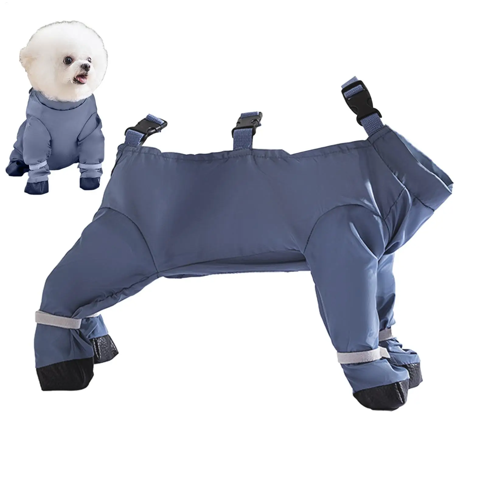 Wasserdichte Hundestiefel mit Riemen, einfach anzuziehen, bleiben an Ort und Stelle, rutschfest bei jedem Wetter, wasserdichte Hundeschuhe, Leggings, nie verlierbare Stiefelsocken. – Detail 2