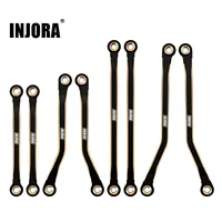 INJORA 42g Black Coating Brass High Clearance Chassis Links Set for 1/18 RC Crawler TRX4M Defender Bronco Upgrade Parts (4M-45)