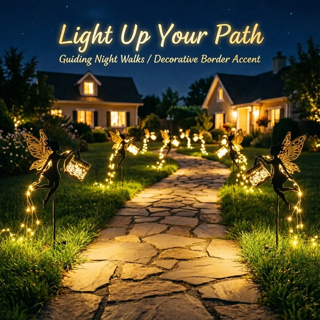 Solar LED Watering Can Light, Waterproof Fairy String Garden Stake, Lamp Outdoor Yard Patio Flower, Shower Landscape Decoration