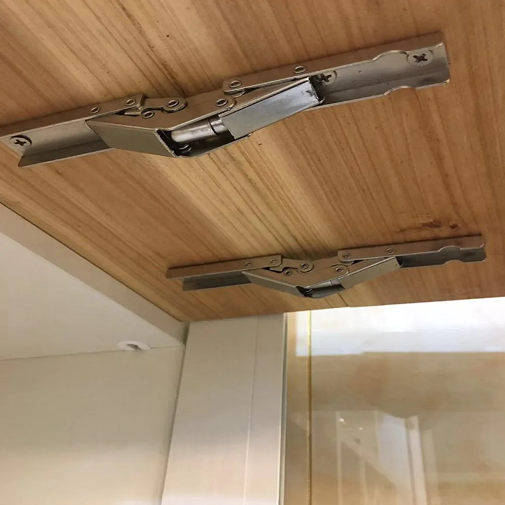 2Pcs Folding Hinge Set 90 Degree Cabinet Hinges Stainless Steel Hidden Hinges for Kitchen Bathroom Garage Cabinets Shelves