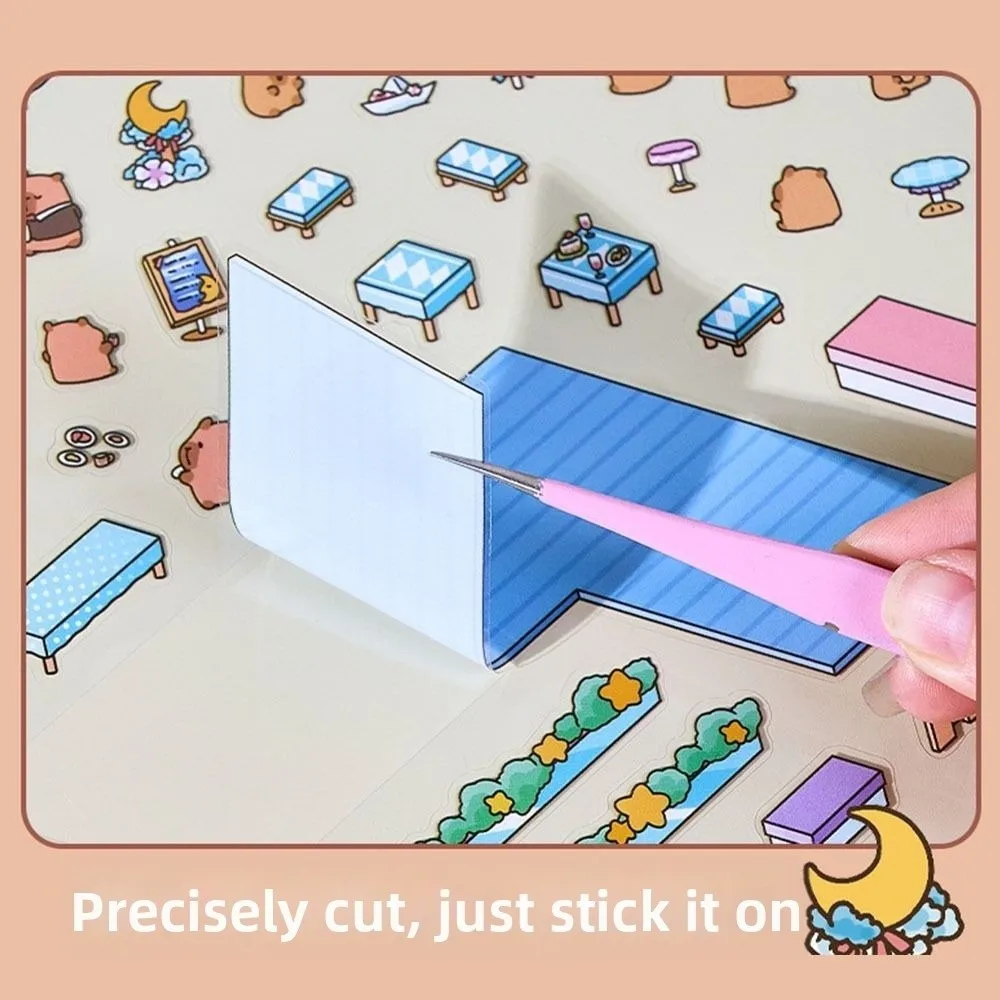 New PET Miniature Scene Collection Decompression Visual Stacking 3D Landscape Sticker DIY Toy Game Stickers Children Gifts