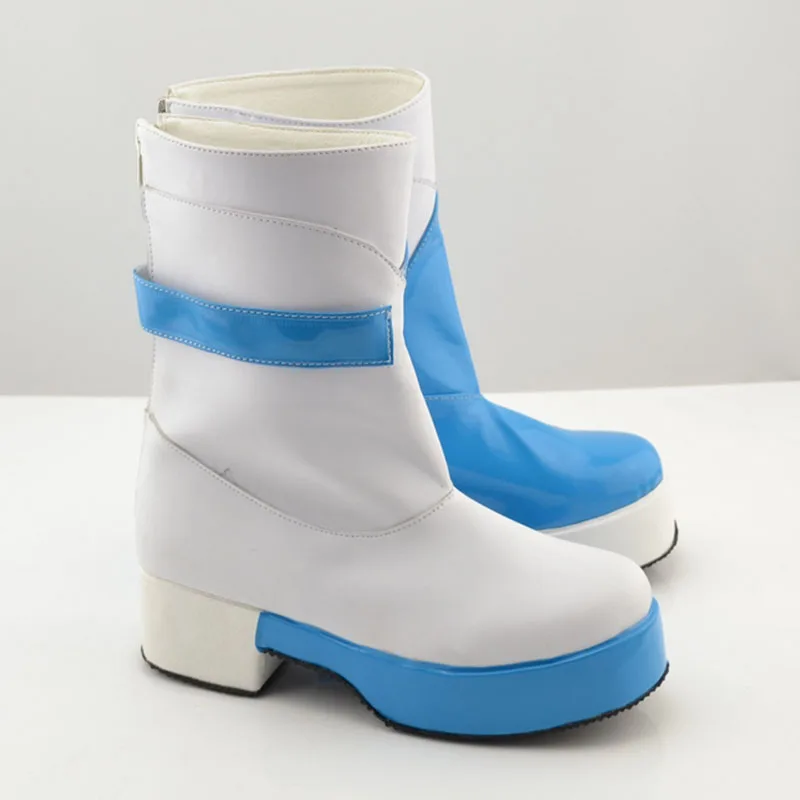 Luo Tianyi – chaussures de Cosplay bleues, bottes en Faux cuir pour jeu de rôle, pour femmes et filles
