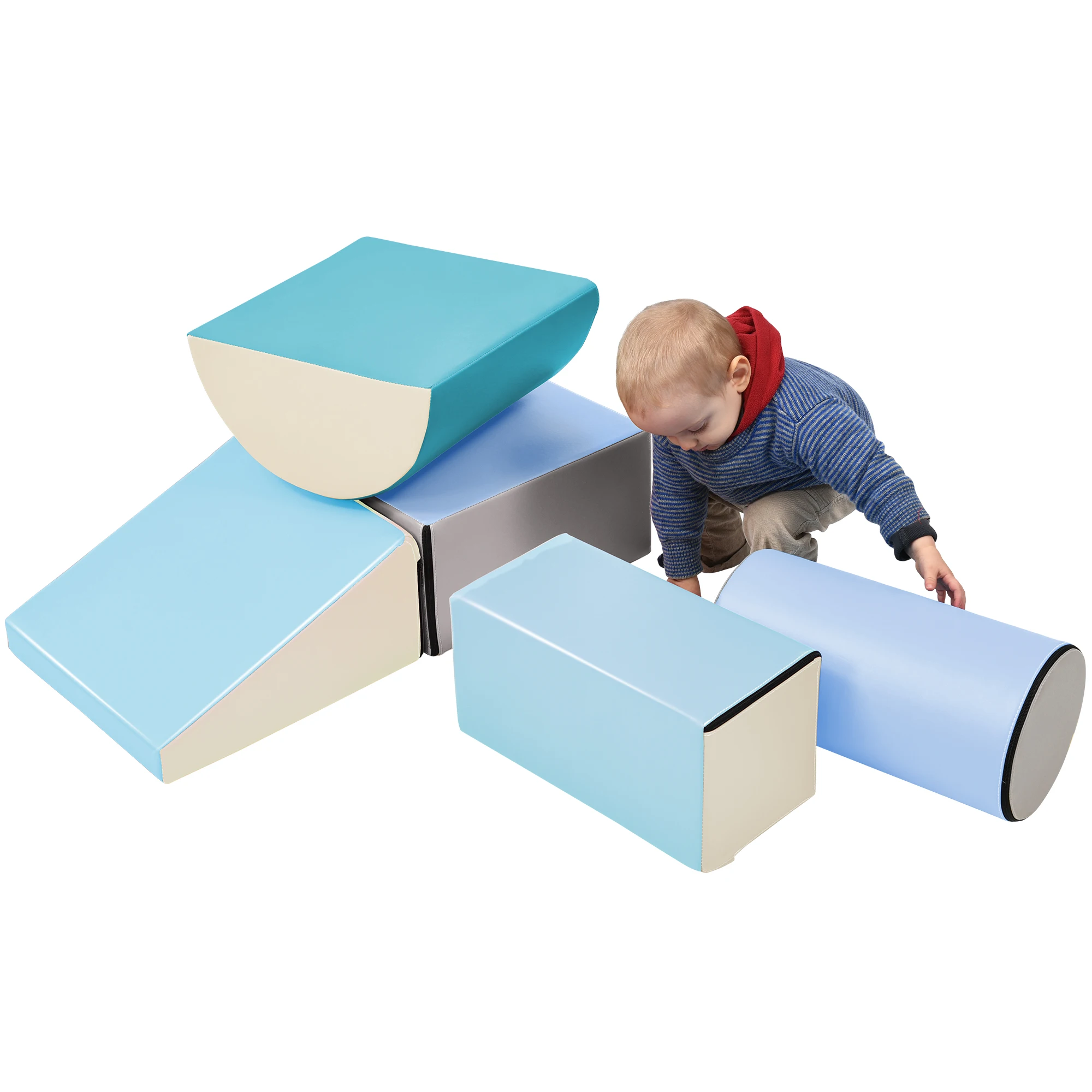 Soft Foam Playset For Toddlers Indoor Active Playset For Climbing Crawling Sliding Building Blocks For Preschoolers Kids