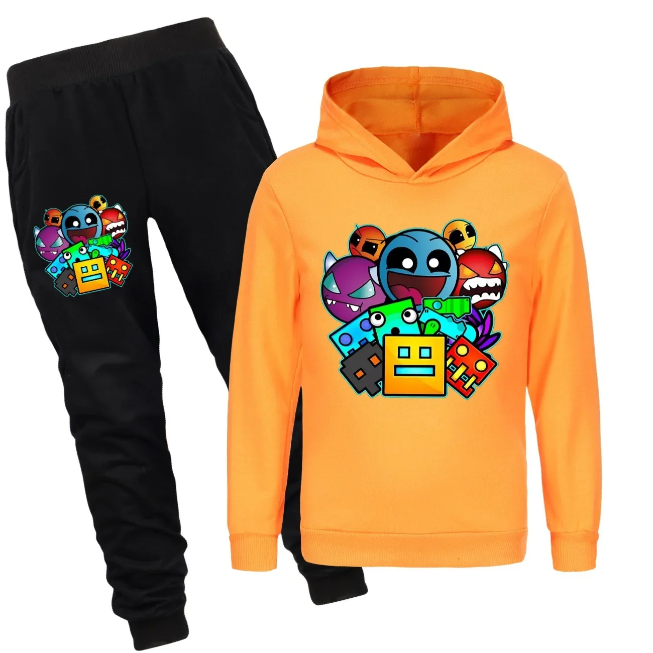 

Geometry Dash Clothes Kids Cartoon Tracksuit Baby Girls Pullover Hoodies Pants 2pcs Suit Teen Boys Sportsuit Children's Sets